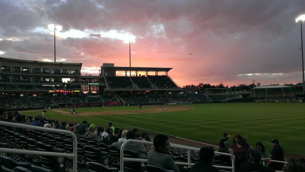 Sunset at an Isotopes game 2