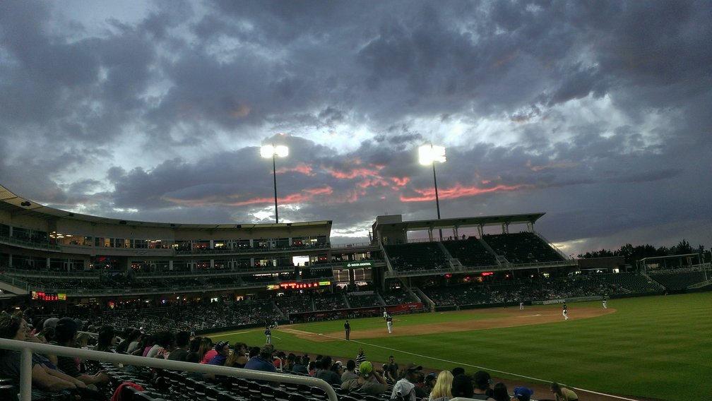 Sunset at an Isotopes game 3